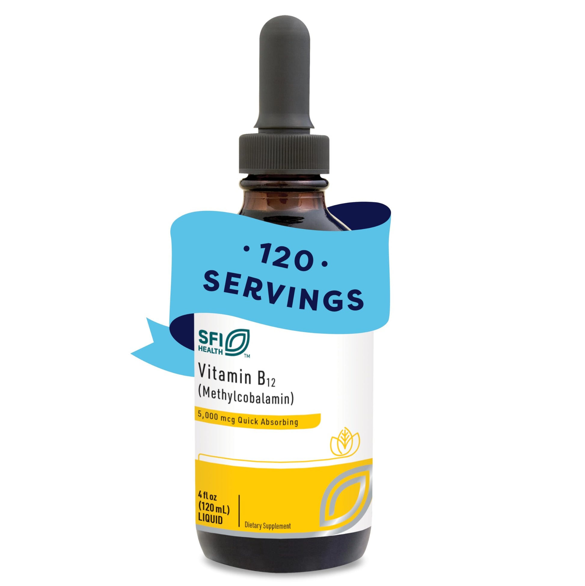 Klaire Labs SFI Health Vitamin B12 Liquid Drops 5mg - Mood & Cognitive Support from 5000mcg Active Coenzyme Methylcobalamin - Hypoallergenic (120 Servings, 4 Fluid Ounces) SFI HealthAu supplements