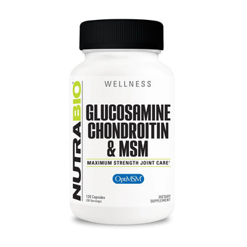 NutraBio Glucosamine Chondroitin & OptiMSM Supplement, Joint Support Formula - 120 Capsules (120 Count) NutraBioAu supplements