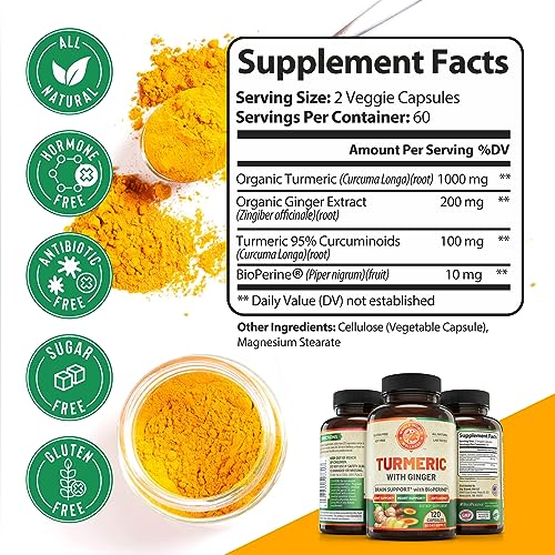 Organic Turmeric Curcumin with Ginger and Black Pepper for Max Absorption WHOLE WORLD WELLNESSAu supplements