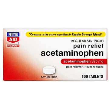 Rite Aid Regular Strength Pain Relief Acetaminophen, 325mg - 100 Tablets | Pain Reliever and Fever Reducer | Joint Pain Relief | Muscle Pain Relief | Arthritis Pain Relief | Back Pain Relief Products Rite AidAu supplements