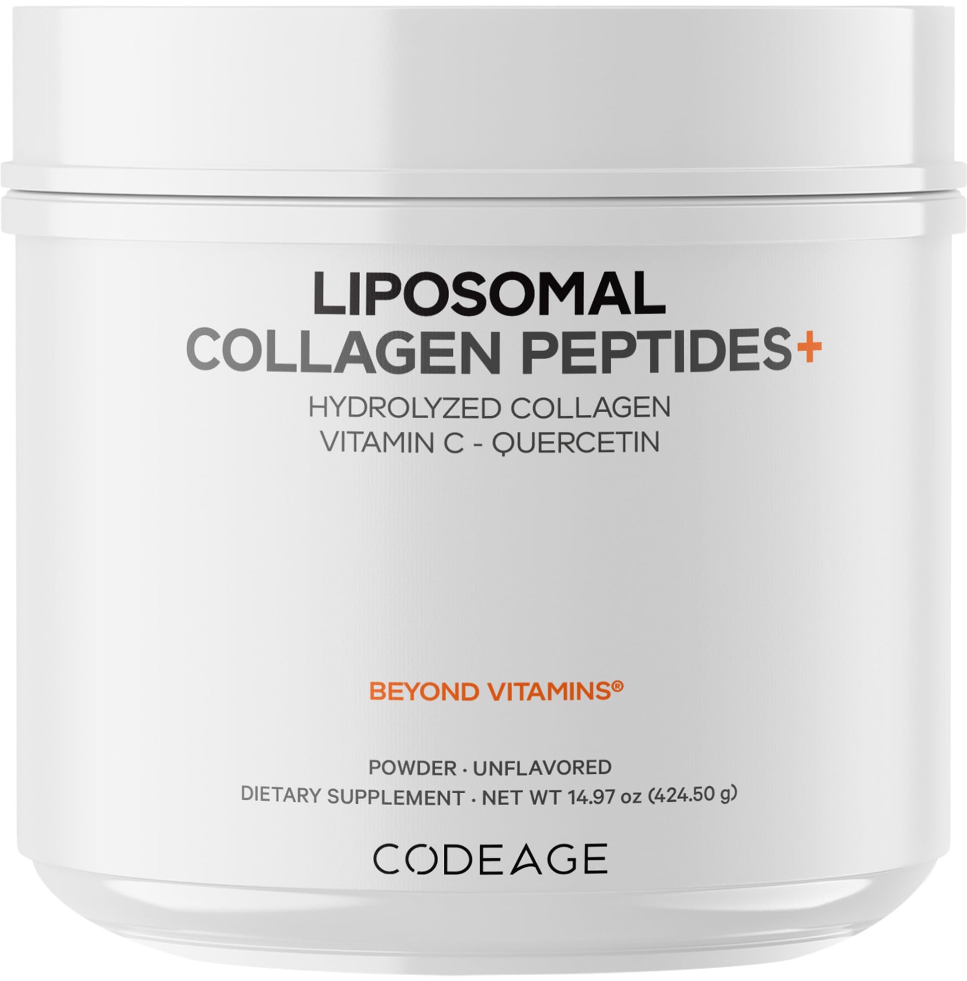 Codeage Liposomal Collagen Peptides Powder + Vitamin C & Quercetin, Phospholipid Complex, Grass-Fed Pasture-Raised Hydrolyzed Collagen Type I & III Supplement All-in-One, Non-GMO, 14.97 oz CodeageAu supplements