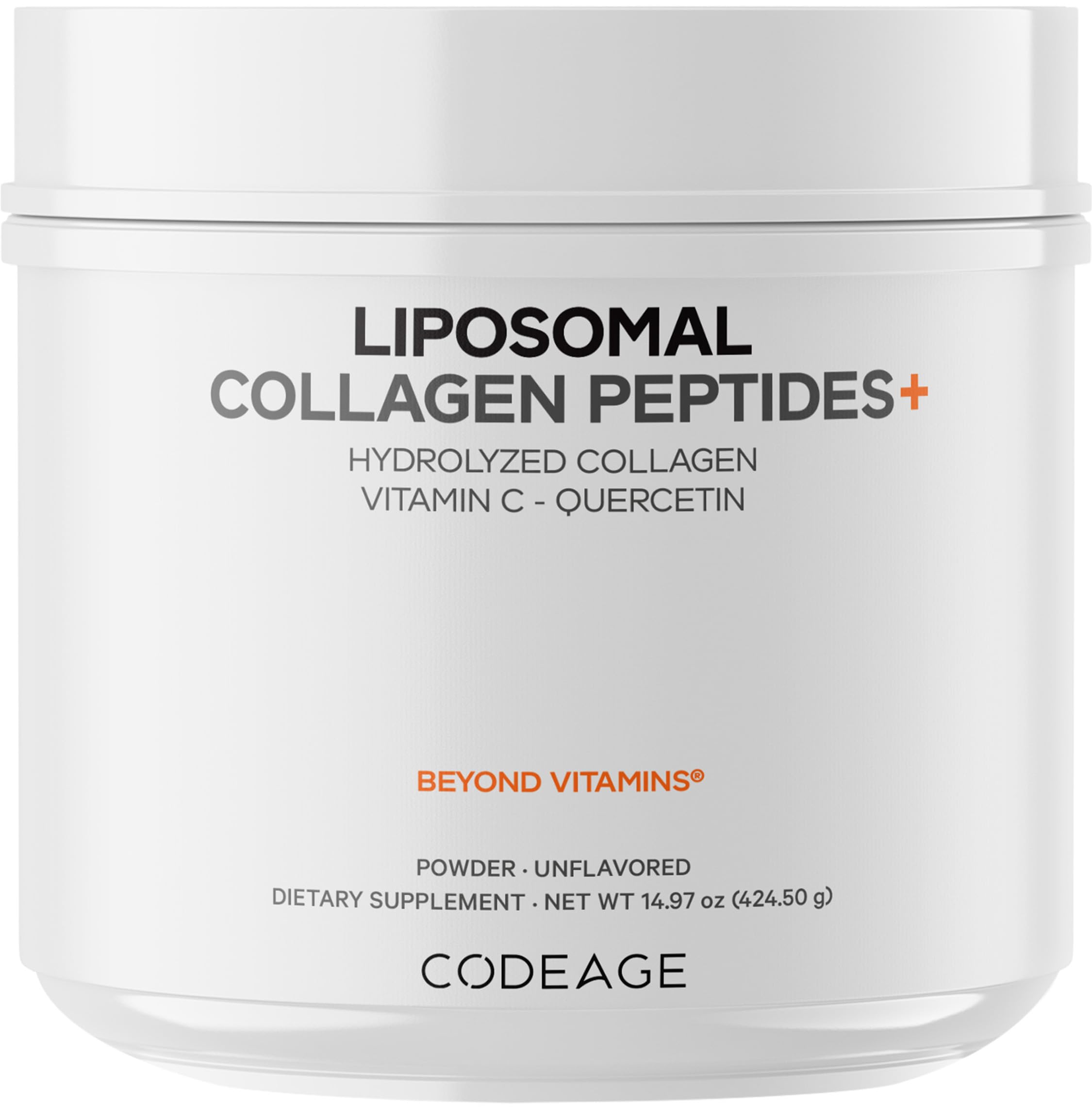 Codeage Liposomal Collagen Peptides Powder + Vitamin C & Quercetin, Phospholipid Complex, Grass-Fed Pasture-Raised Hydrolyzed Collagen Type I & III Supplement All-in-One, Non-GMO, 14.97 oz CodeageAu supplements