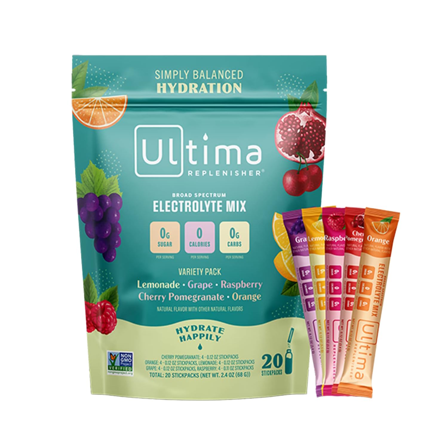 Ultima Replenisher Daily Electrolyte Drink Mix – Original Variety, 20 Stickpacks – Hydration Ultima ReplenisherUS supplements