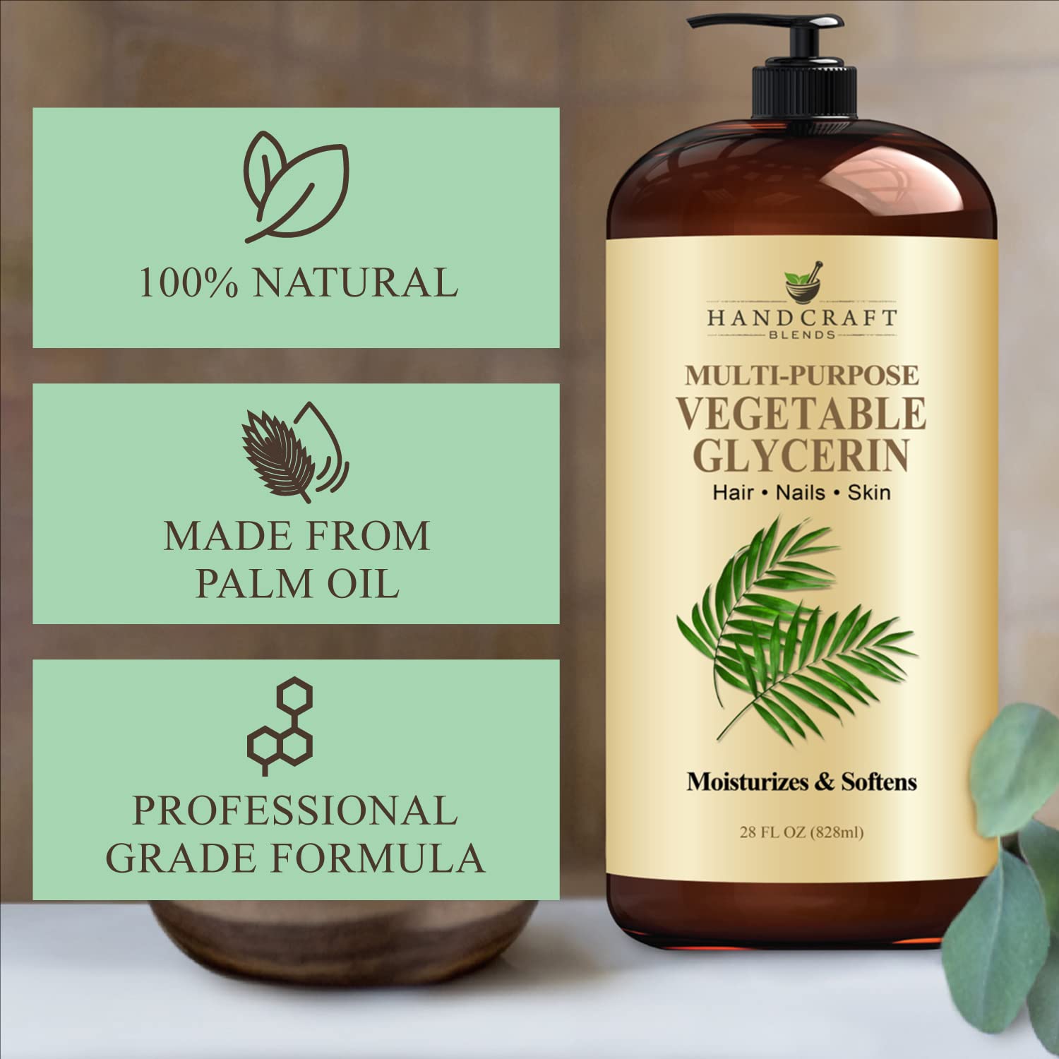 Handcraft Blends Vegetable Glycerin for Skin and Hair 28 oz - Pure Vegetable Glycerin Liquid Handcraft BlendsAu supplements