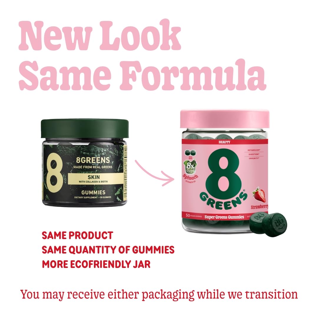 8Greens Skin Gummies with Collagen & Biotin - for Healthy Skin, Hair, and Nails 8GreensUS supplements