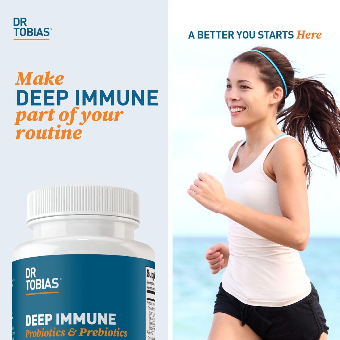 Dr. Tobias Deep Immune Probiotics & Prebiotics - Dual Action Digestion & Immune Support with PreforPro Prebiotics & Spore Forming Probiotics for Women & Men - 120 Capsules (60 Servings) Dr. TobiasAu supplements