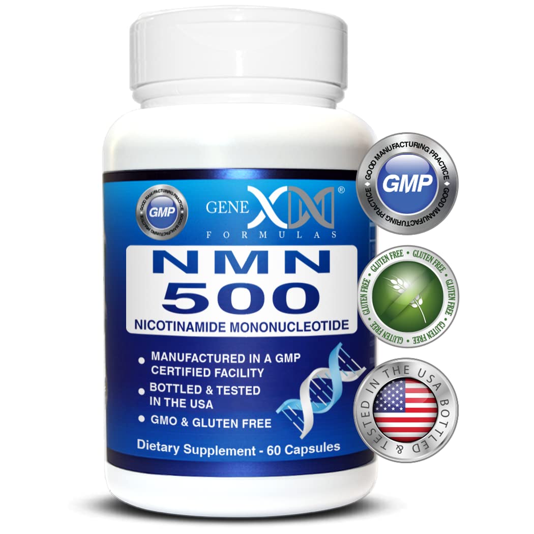 Genex Formulas NMN 500mg - 99% Pure Shelf Stabilized Supplement Capsules for Increased NAD Levels & Healthy Aging, GMP Certified, 500mg per Serving, 60 Capsules Genex FormulasAu supplements