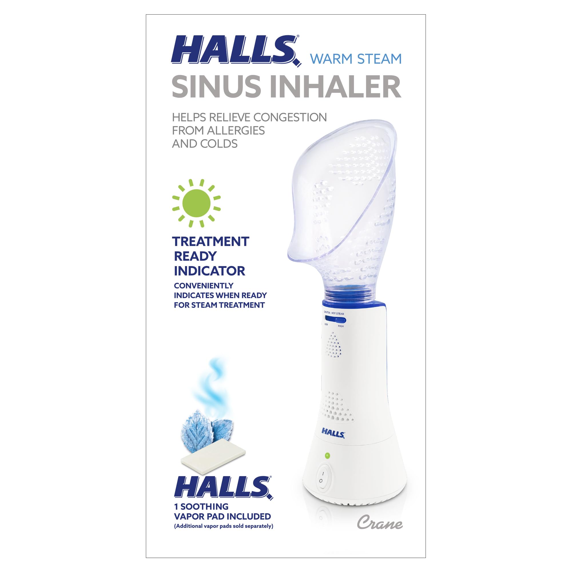 Crane x HALLS Corded Personal Steam Inhaler for Sinus, Congestion, Cough, & Cold Relief CraneAu supplements