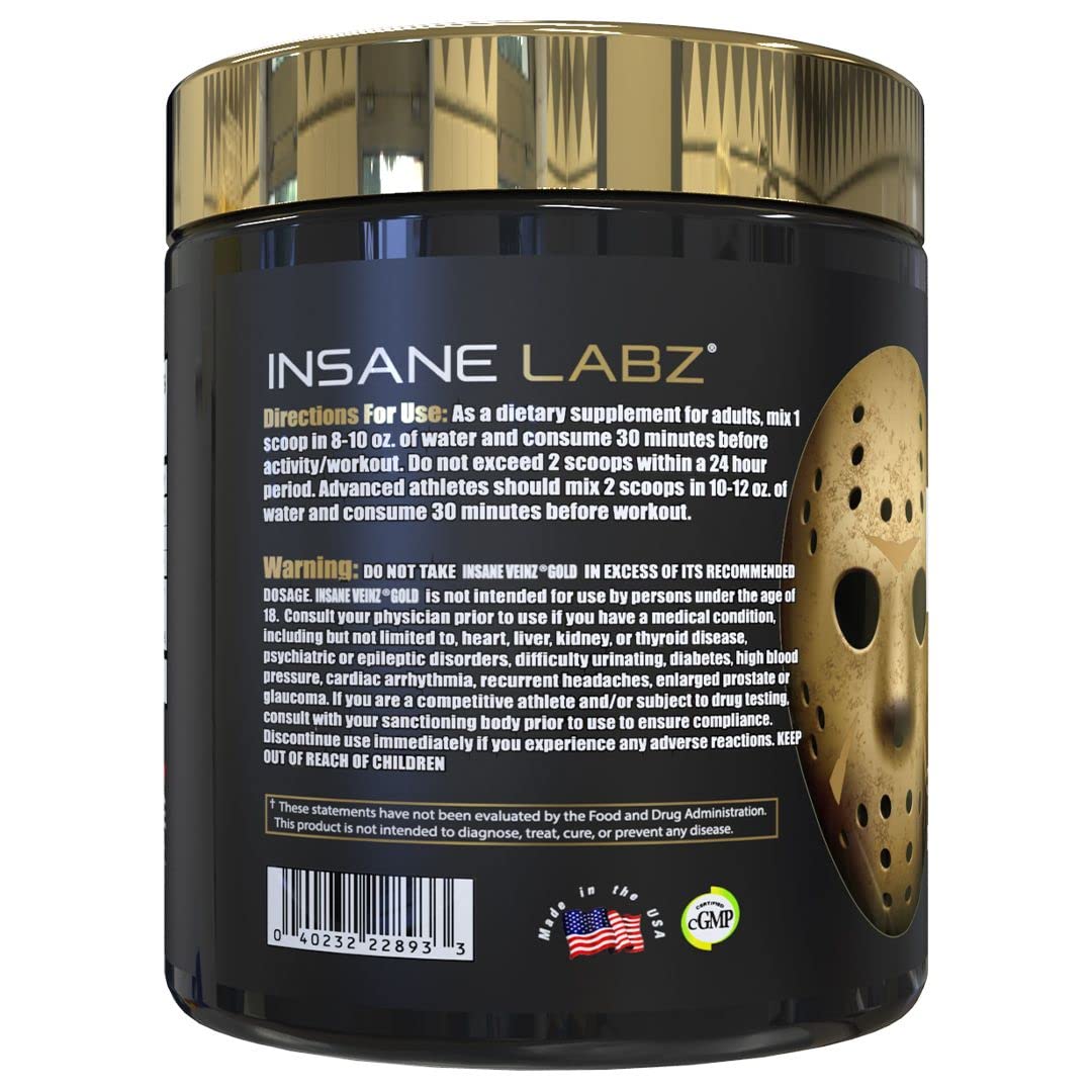 Insane Labz Psychotic Gold and Insane Veinz Gold Pre Workout Nitric Oxide Booster Stack Insane LabzAu supplements