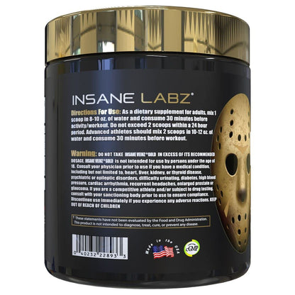 Insane Labz Psychotic Gold and Insane Veinz Gold Pre Workout Nitric Oxide Booster Stack Insane LabzUS supplements