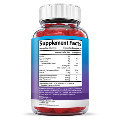 Justified Laboratories (2 Pack) Keto Blast Gummies 1000MG ACV with Pomegranate Juice Justified LaboratoriesUS supplements