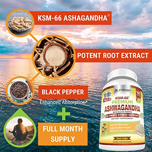 FRESH HEALTHCARE Ashwagandha Capsules KSM 66-1200mg Pure and Potent FRESH HEALTHCAREAu supplements