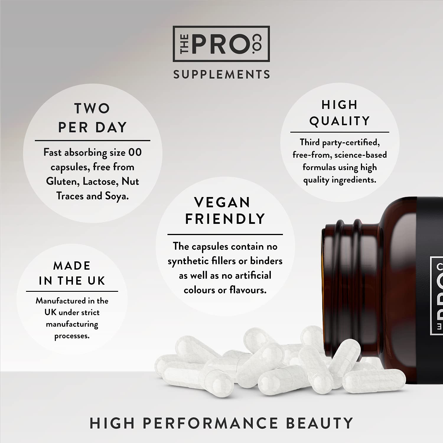 Premium Vegan Collagen Booster Supplement - Hair Skin & Nails Vitamins The Pro CoAu supplements