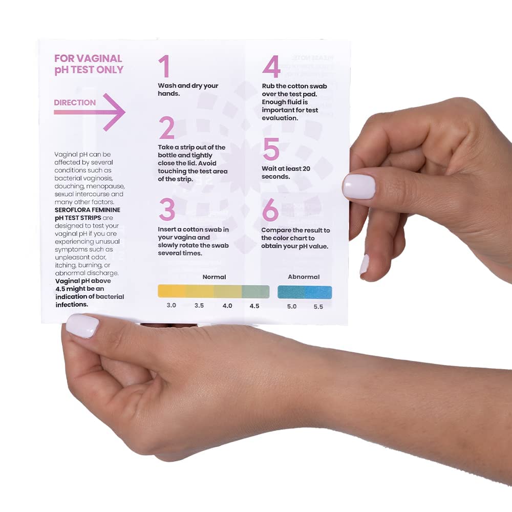 Seroflora Vaginal pH Test Strips for Women - Monitor Vaginal Health & Yeast Infection - Easy SerofloraAu supplements