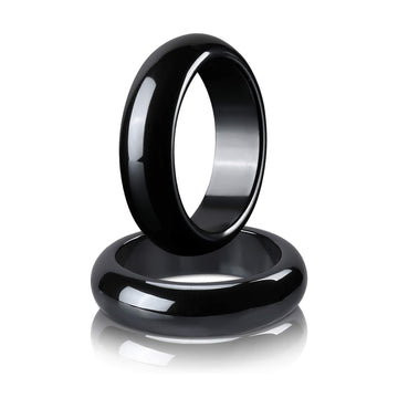 2PCS Genuine Hematite Ring for Women Men Unisex, Black Hematite Stone Ring Anxiety Balance YhluckAu supplements