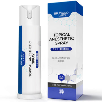 Bravado Labs 5% Lidocaine Spray Pain Relief - Maximum Strength Numbing Spray with Arnica & Emu Oil - Topical Anesthetic for Burns, Pain & Itch Relief - 1oz Bravado LabsAu supplements