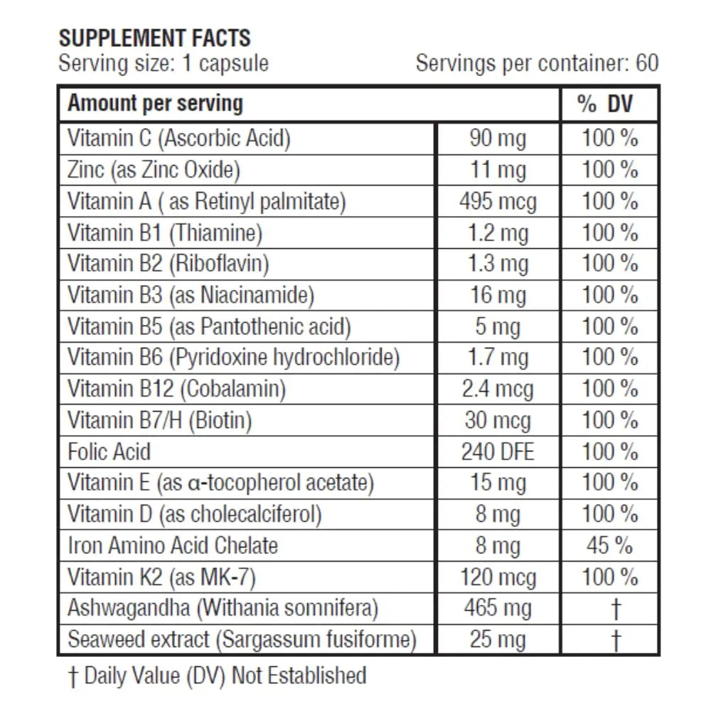 obel Daily Multivitamin | with Ashwaganda and Seaweed | Optimum Health for Adults obelAu supplements