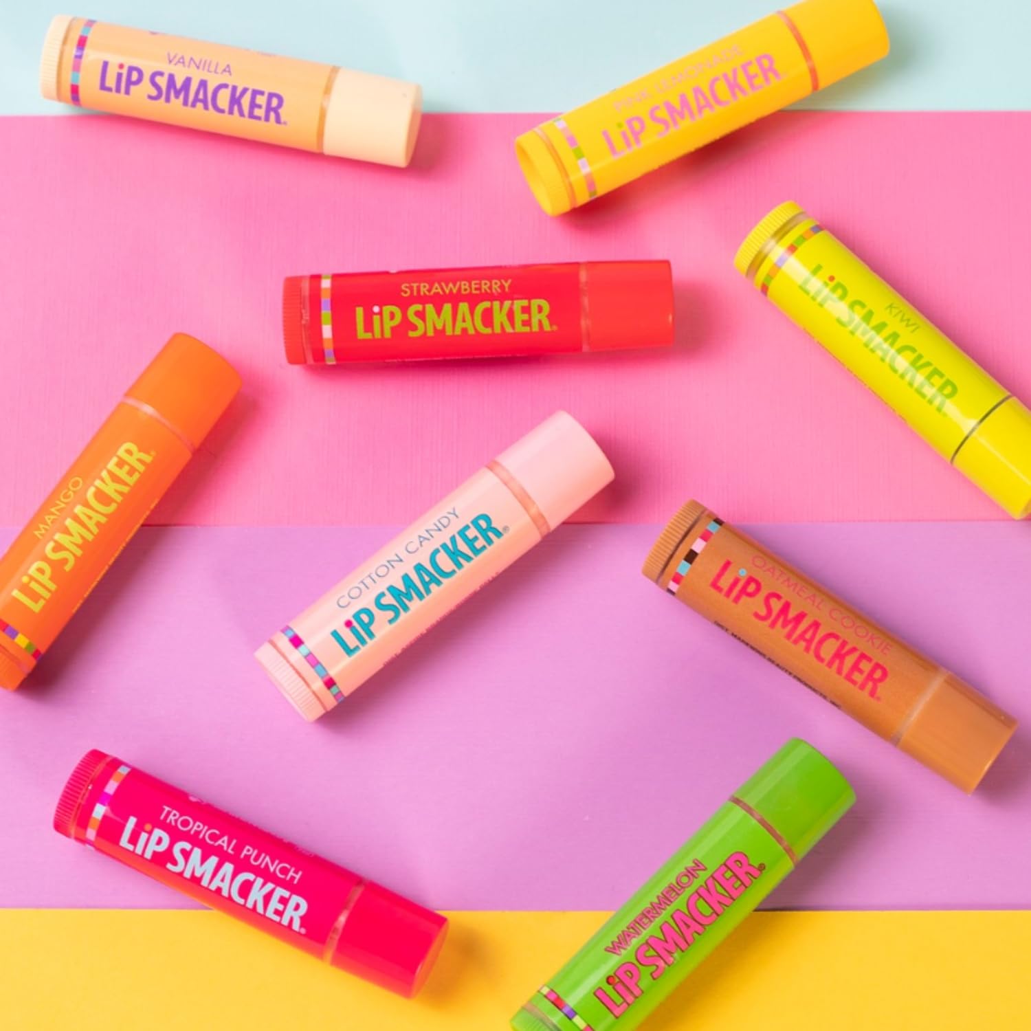 Lip Smacker Original & Best Holiday Flavored Lip Balm Party Pack, Oatmeal Cookie, Vanilla, Mango, Watermelon, Tropical Punch, Cotton Candy, Kiwi, Strawberry, Clear Lip SmackerAu supplements