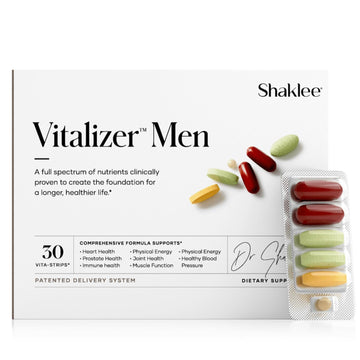Shaklee - Vitalizer™ Men - Advanced Nutrition Vita-Strips® with Vitamins, Minerals, Omega-3s, Probiotics & More for Heart, Joint, Immune, Bone, Digestive Health & Physical Energy - 30 Vita-Strips® ShakleeAu supplements