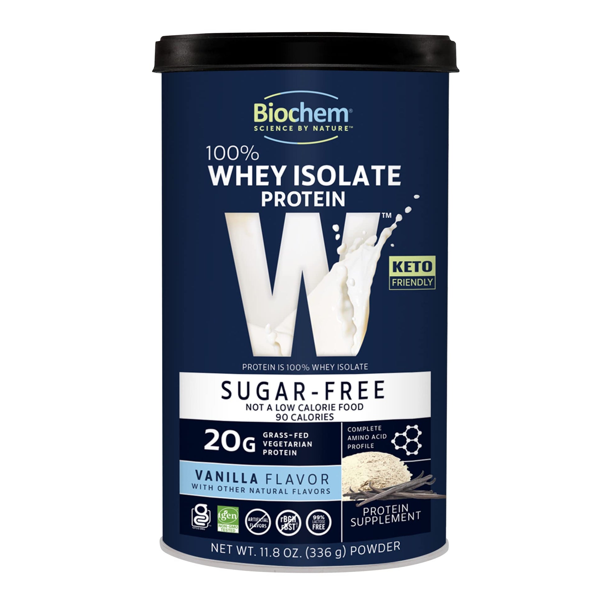 Biochem 100% Whey Sugar-Free Vanilla 20g, 11.8oz, Certified Vegetarian, Certified Gluten BiochemUS supplements