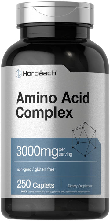 Horbäach Amino Acid Complex 3000mg | 250 Caplets | Non-GMO, Gluten Free Supplement HorbäachAu supplements