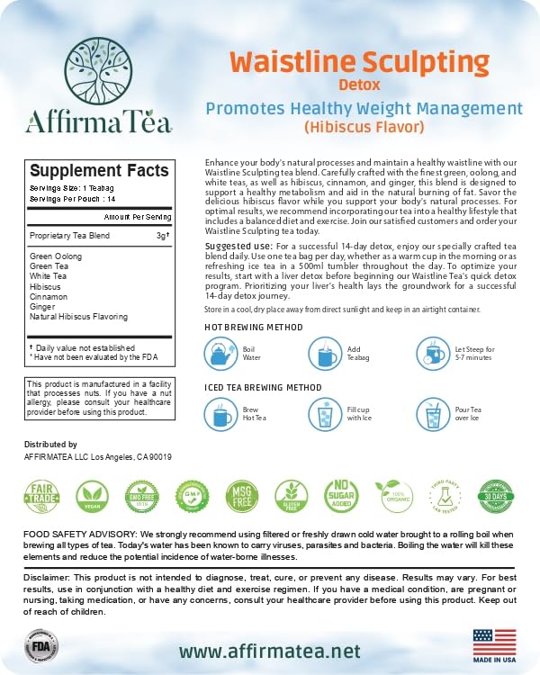 AffirmaTea Waistline Sculpting Detox | for Optimal Weight Loss & Fat Metabolism Balance AffirmaTeaUS supplements