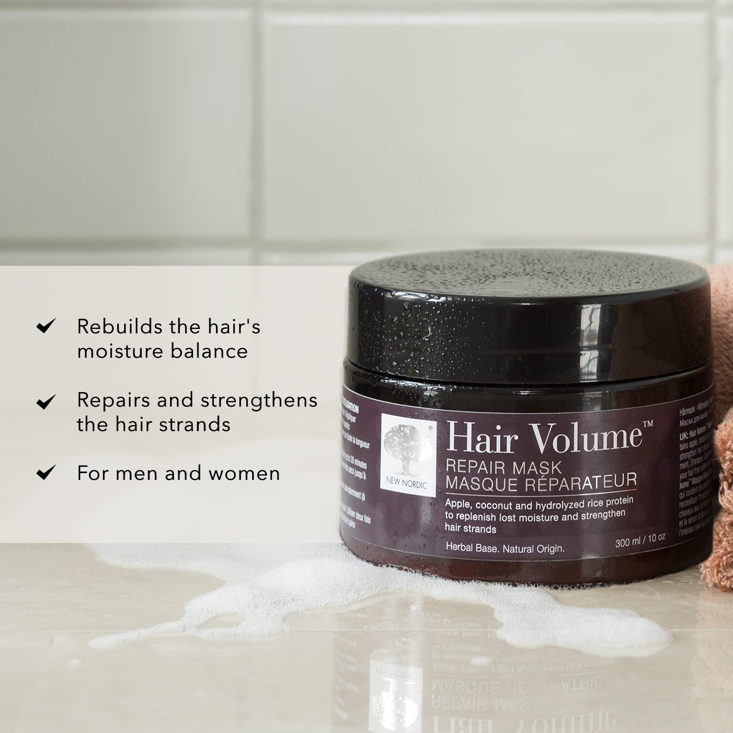 NEW NORDIC Hair Volume Repair Mask for Dry Damaged Hair & Natural Growth, Rebuild Moisture Balance, Volumize & Strengthen, 10 oz NEW NORDICAu supplements