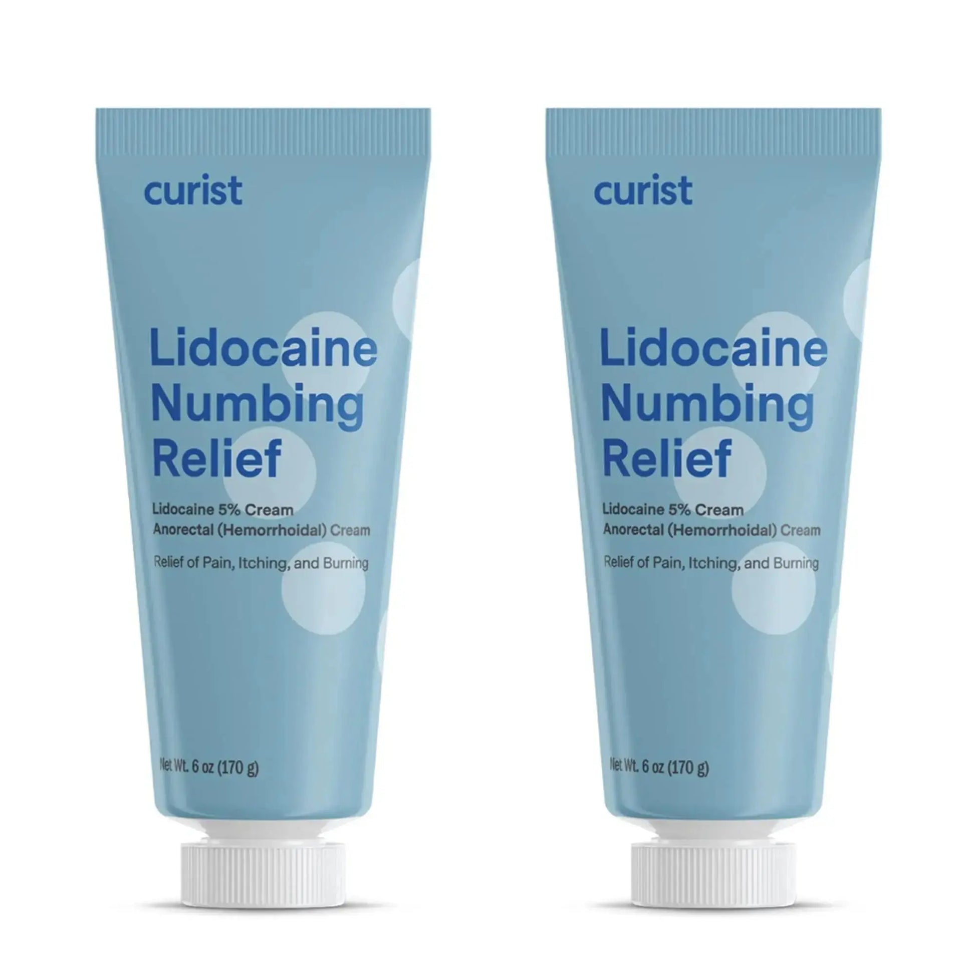 Curist 5% Lidocaine Cream Maximum OTC Strength Topical Pain Relief OTC - 12 oz (Pack of 2) XL Tube 5 Percent Lidocaine Numbing Cream to Numb Effectively (2 Pack - 6 oz Tube) CuristAu supplements