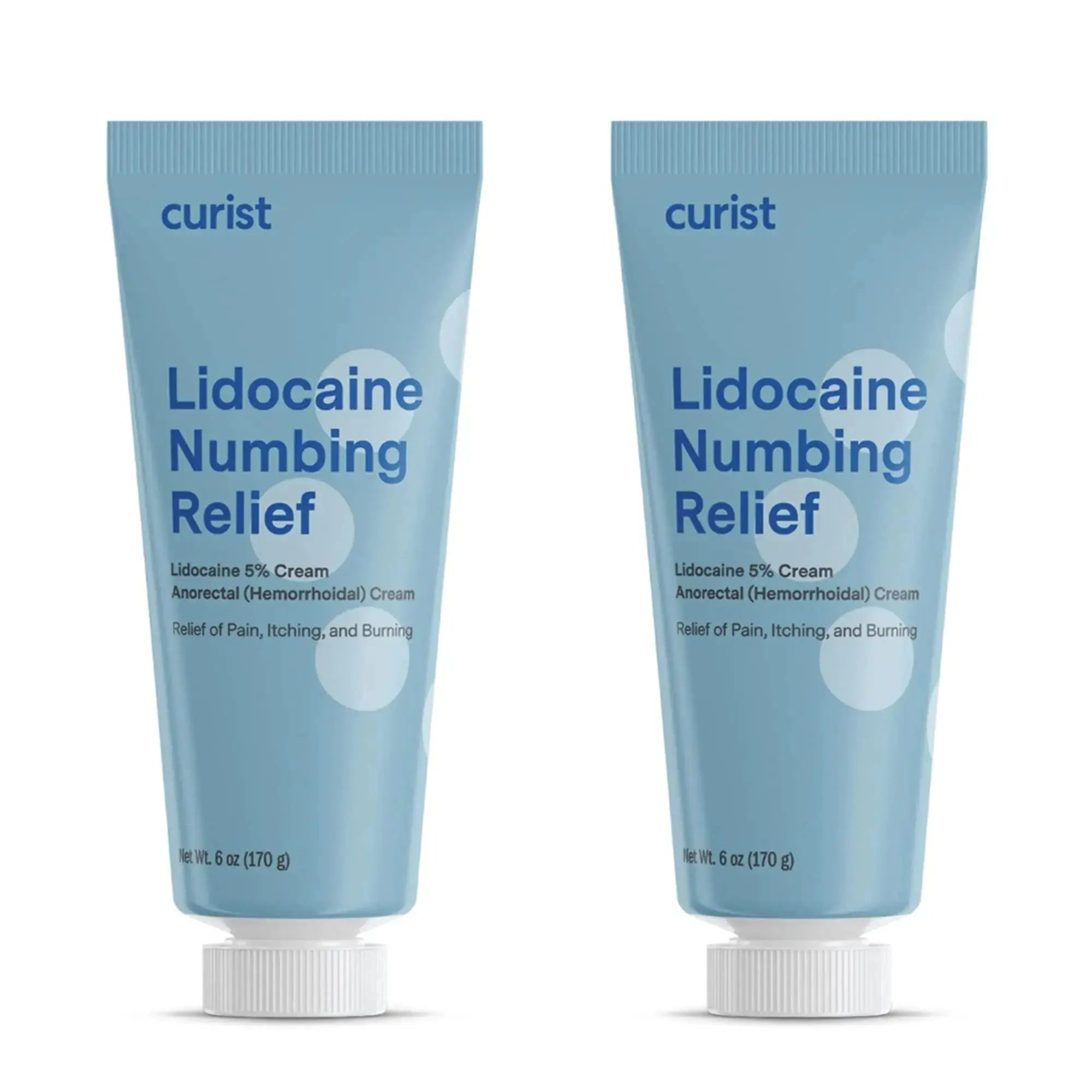 Curist 5% Lidocaine Cream Maximum OTC Strength Topical Pain Relief OTC - 12 oz (Pack of 2) XL Tube 5 Percent Lidocaine Numbing Cream to Numb Effectively (2 Pack - 6 oz Tube) CuristAu supplements