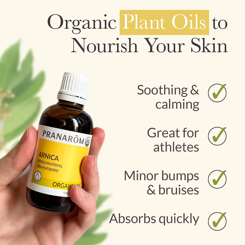 Pranarom - USDA Certified Organic French Arnica Virgin Plant Oil - 2 fl oz Glass Bottle - Massage Oil for Body PranaromAu supplements