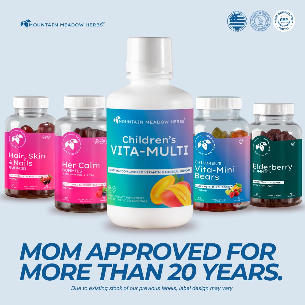 Mountain Meadow Herbs Children's Vita-Multi: Blended Vitamin & Mineral Supplement - Fast Absorbing Liquid Kids Vitamins with Fruits, Greens, and Eye-Protecting Lutein (16 oz.) Mountain Meadow HerbsAu supplements