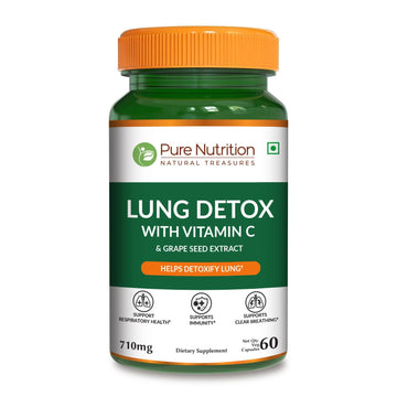 Pure Nutrition Lung Health Supplement | 60 Caps | Herbal Lung Support Formula with Quercetin, Vitamin C, Nettle, Vasaka Leaf, Lotus, Licorice & Ginger. PURE NUTRITION NATURAL TREASURESAu supplements