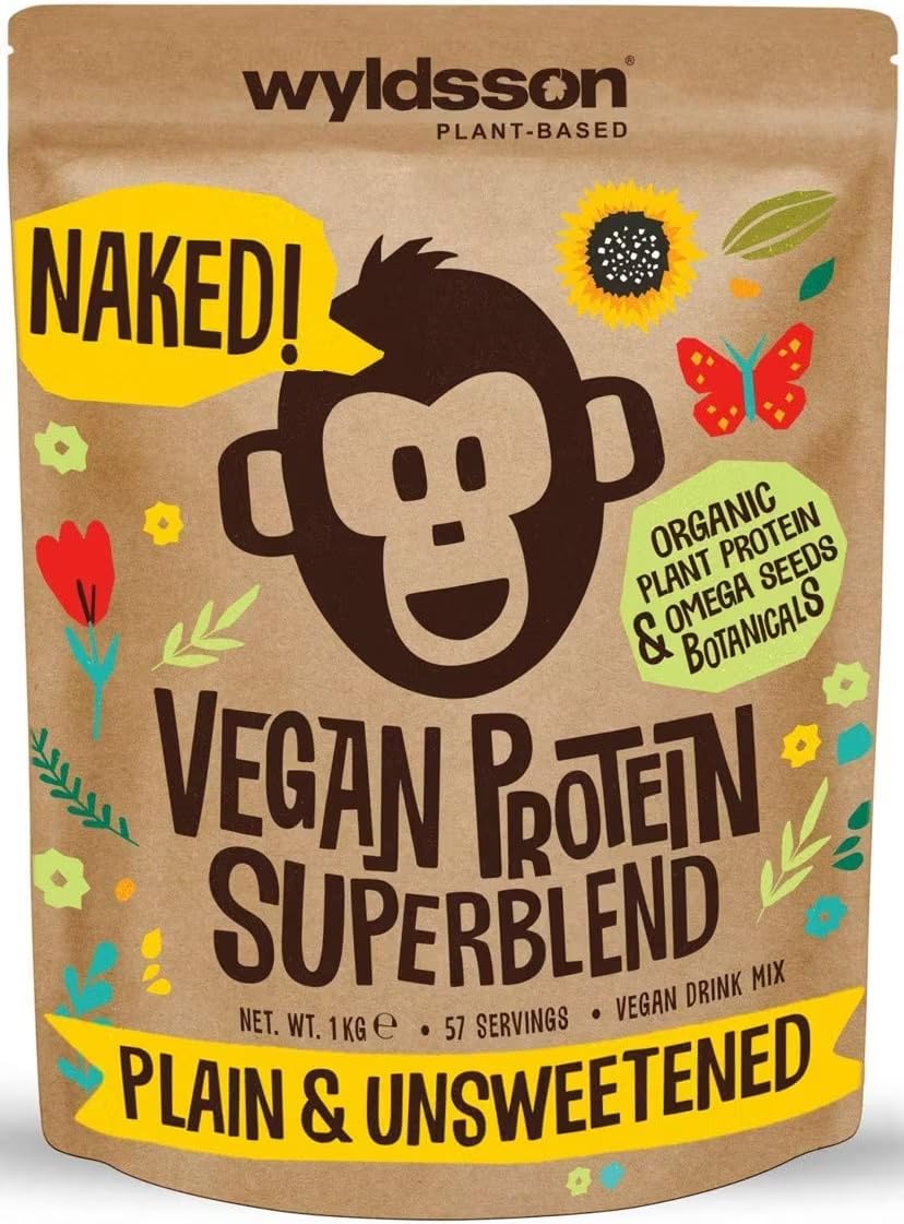 Naked Organic Vegan Protein Powder Blend (1kg - 57 Servings) Unsweetened WyldssonUS supplements