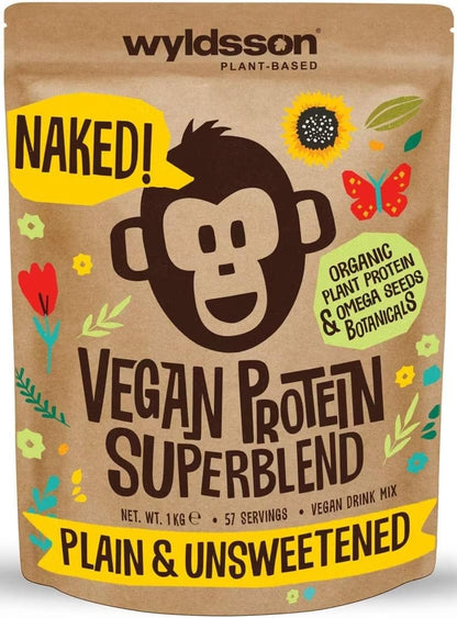 Naked Organic Vegan Protein Powder Blend (1kg - 57 Servings) Unsweetened WyldssonUS supplements