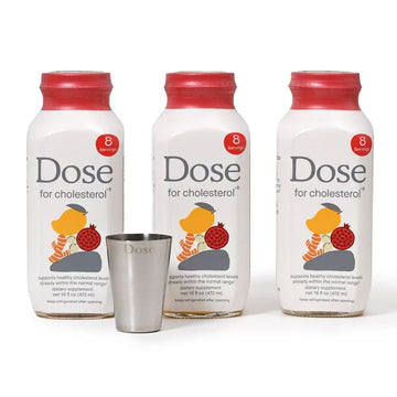 DOSE for Cholesterol Supplements Maintain Healthy Cholesterol Levels and Supports Cardiovascular Health Gluten-Free Vegan Zero Sugar, 16oz Bottle, 3 Pack (3 Week Supply) DOSEAu supplements