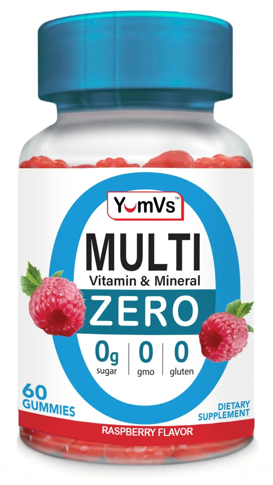 YUM-V'S Multivitamin Zero Gummies by YumVs | Sugar-Free Vitamins Supplement for Women & Men | Chromium, Thiamine, and Magnesium | YUM-V'SAu supplements