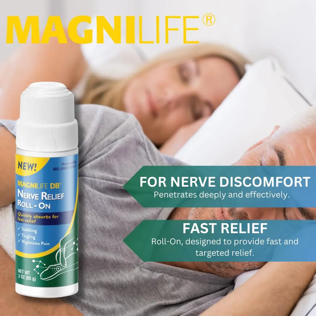 Magnilife DB Nerve Relief Roll On, 3 Oz, Topical Nerve Pain Relief for Feet, Legs, Hands & Arms, Helps Soothe Stabbing, Burning & Tingling Discomfort, Fast-Absorbing, Non-Greasy & Unscented Formula MagniLifeAu supplements