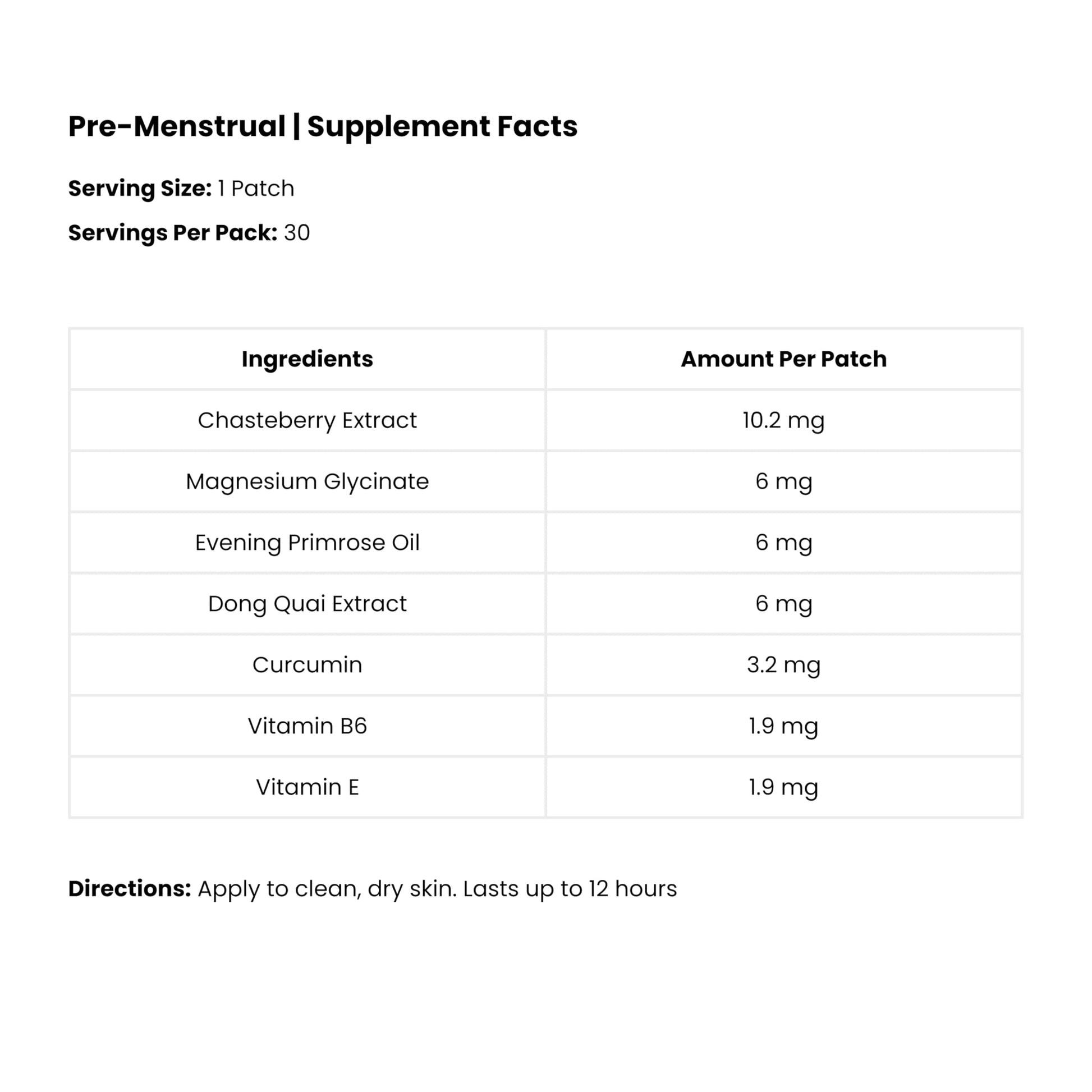 The Patch Remedy Pre Menstrual Patch | Chasteberry, Magnesium, Evening Primrose, Dong Quai, B6 & Vitamin E | 30 Patches The Patch RemedyAu supplements