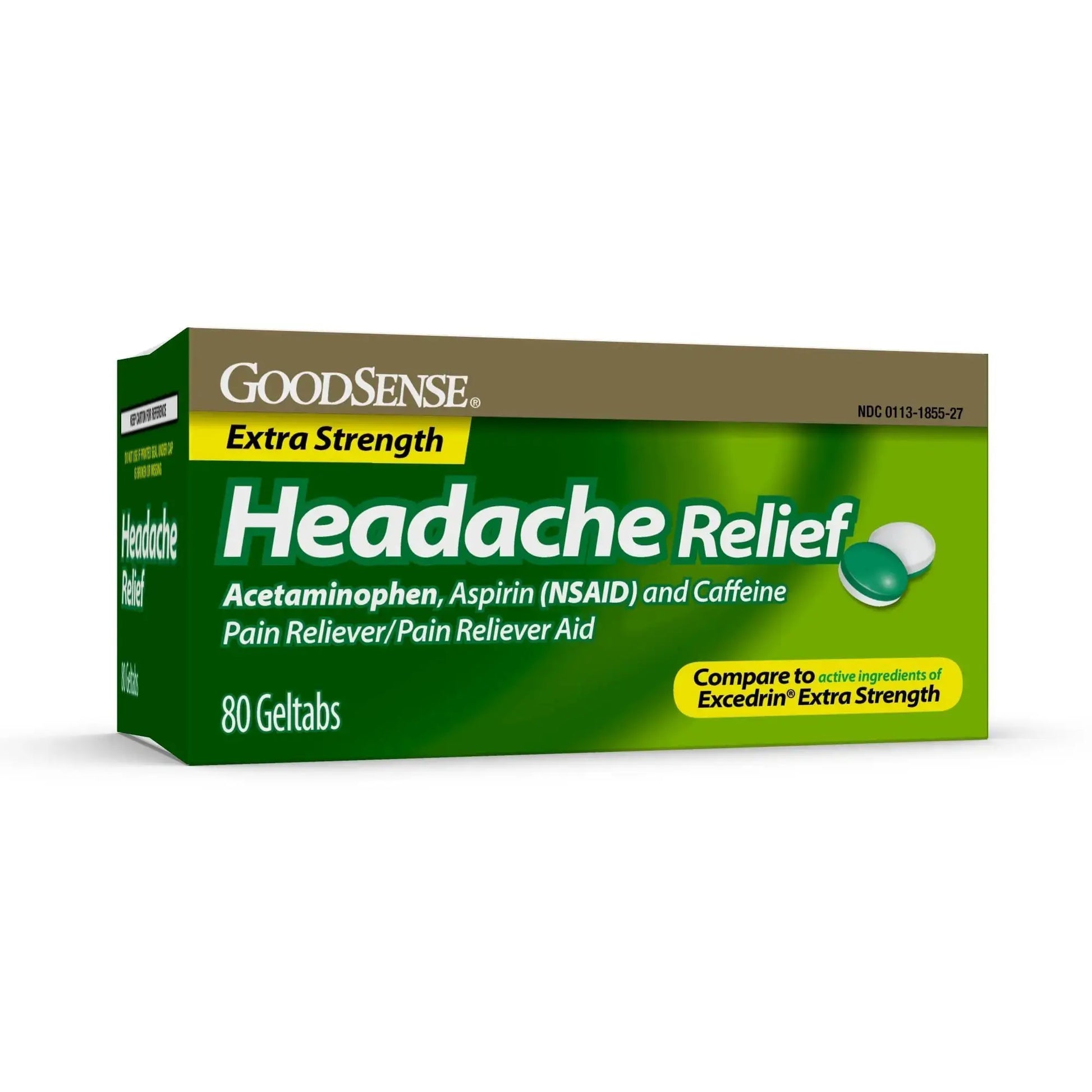 GoodSense Extra Strength Headache Relief Geltabs, Acetaminophen, Aspirin (NSAID) and Caffeine, 80 Count GoodSenseAu supplements