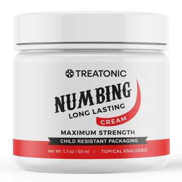 Treatonic Numbing Cream: Extra Strength Numbing Cream for Discomfort, Burning, Itching, & After Sun - Maximum Strength Topical Anesthetic with Menthol & Emu Oil for Toes Feet Hands Legs Arms – 1.7oz TreatonicAu supplements