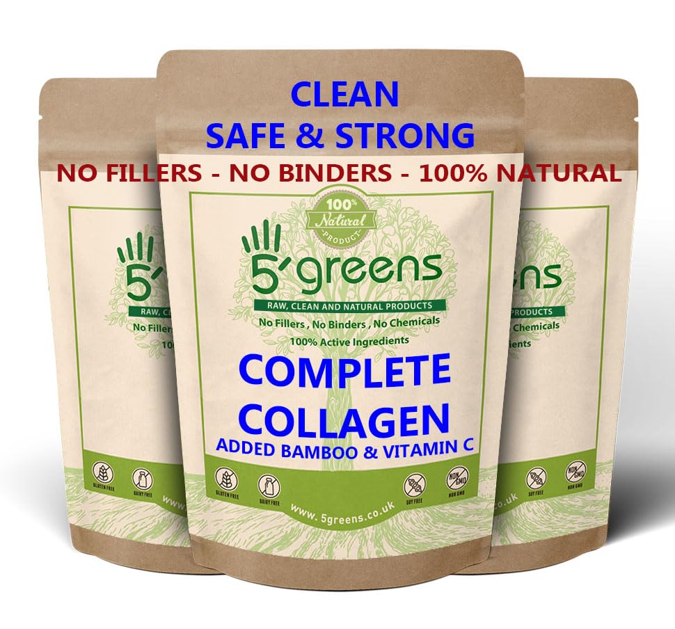 Marine Collagen Capsules 2400mg - Collagen Capsules with Bamboo & Vitamin C 5greensUS supplements