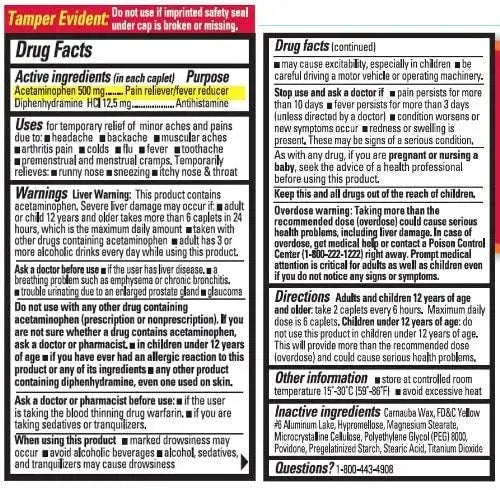 Percogesic Extra Strength Pain Relief | Aspirin Free Dual Action Relief | 40 Coated Caplets (6 Pack) PercogesicAu supplements
