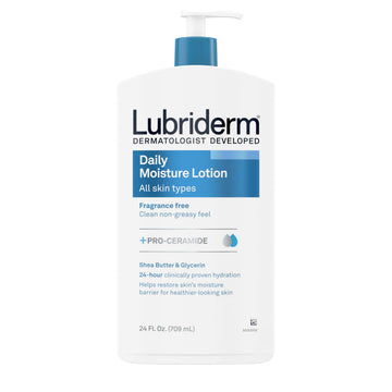 Lubriderm Fragrance Free Daily Moisture Lotion + Pro-Ceramide, Shea Butter & Glycerin