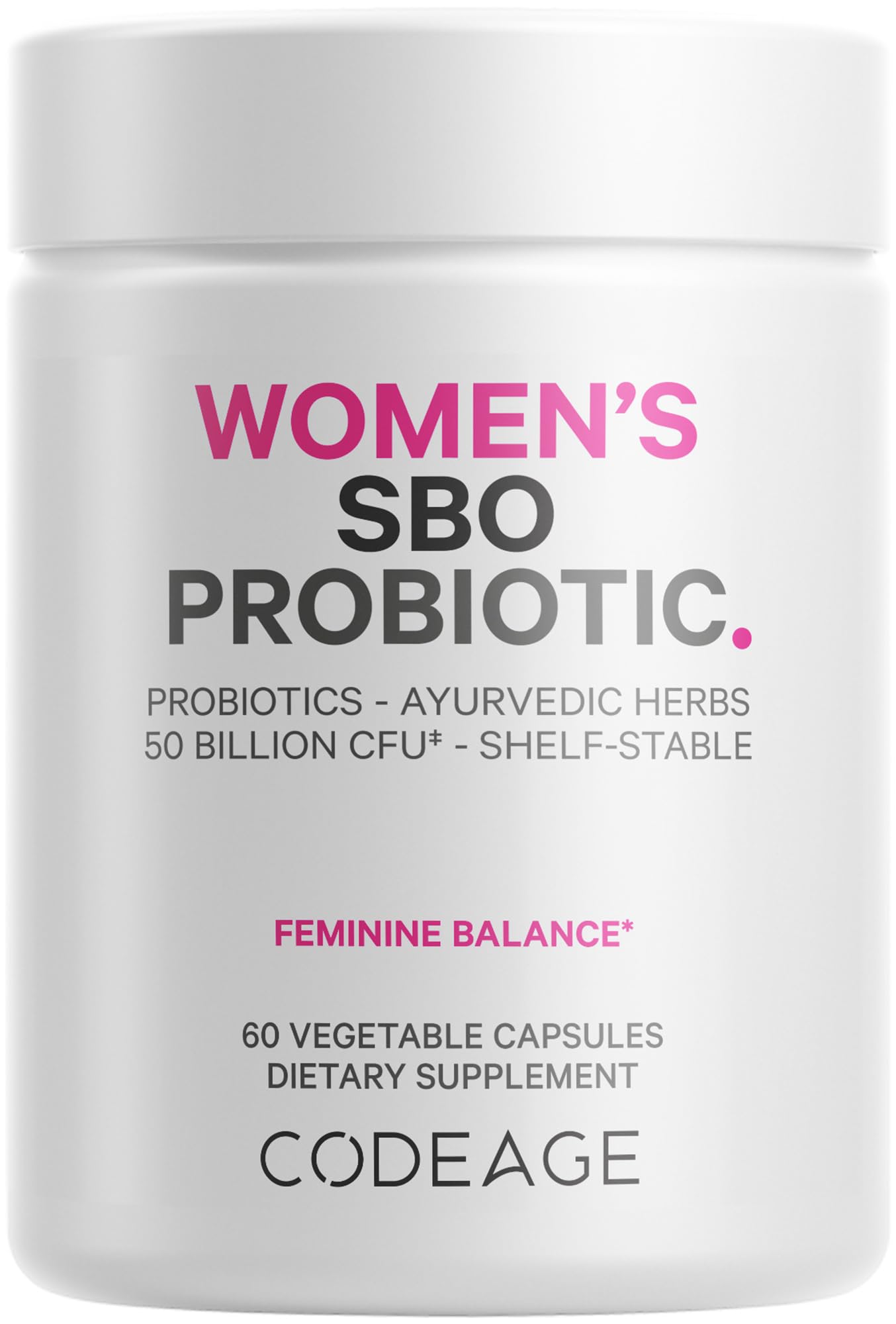 Codeage Women’s Probiotics Supplement - 50 Billion CFUs - SBO Probiotics & Prebiotics - Cranberries - Feminine Health - Fermented Botanical Blend, Whole Food Supplement - Vegan, Non-GMO - 60 Capsules CodeageAu supplements