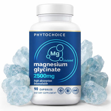 Magnesium for Sleep & Recovery – High Potency 2500mg Magnesium Glycinate for Men & Women, Chelated for High Absorption, Supports Deep Rest, Nerve & Muscle Recovery, Made in USA, 1 Month Supply PHYTOCHOICEAu supplements