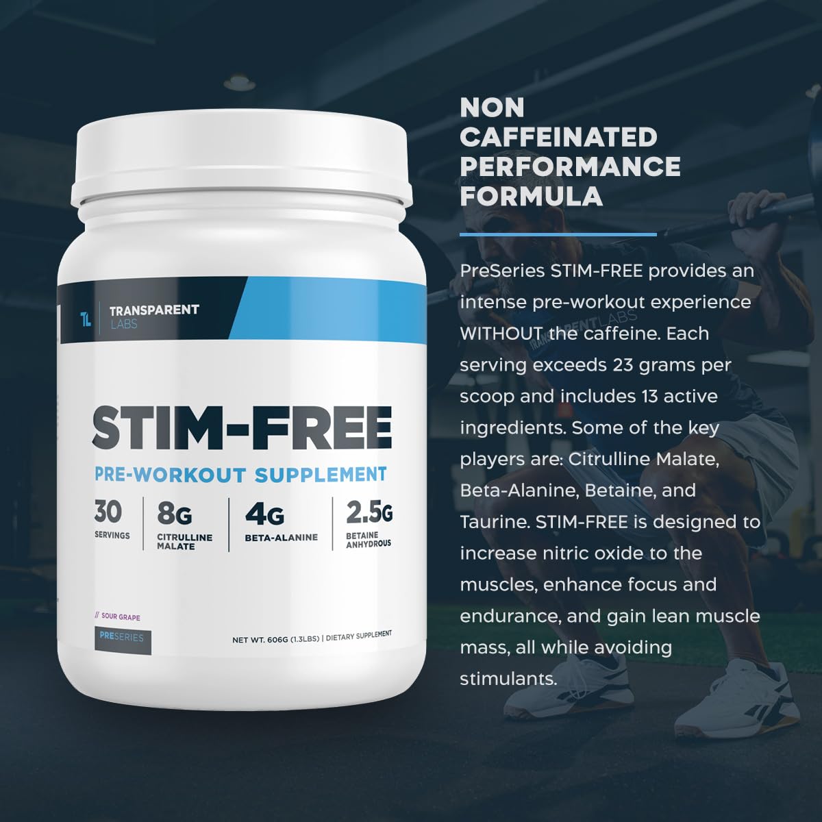 Transparent Labs Stim-Free Pre-Workout - Caffeine & Stim Free Pre Workout Powder Transparent LabsUS supplements