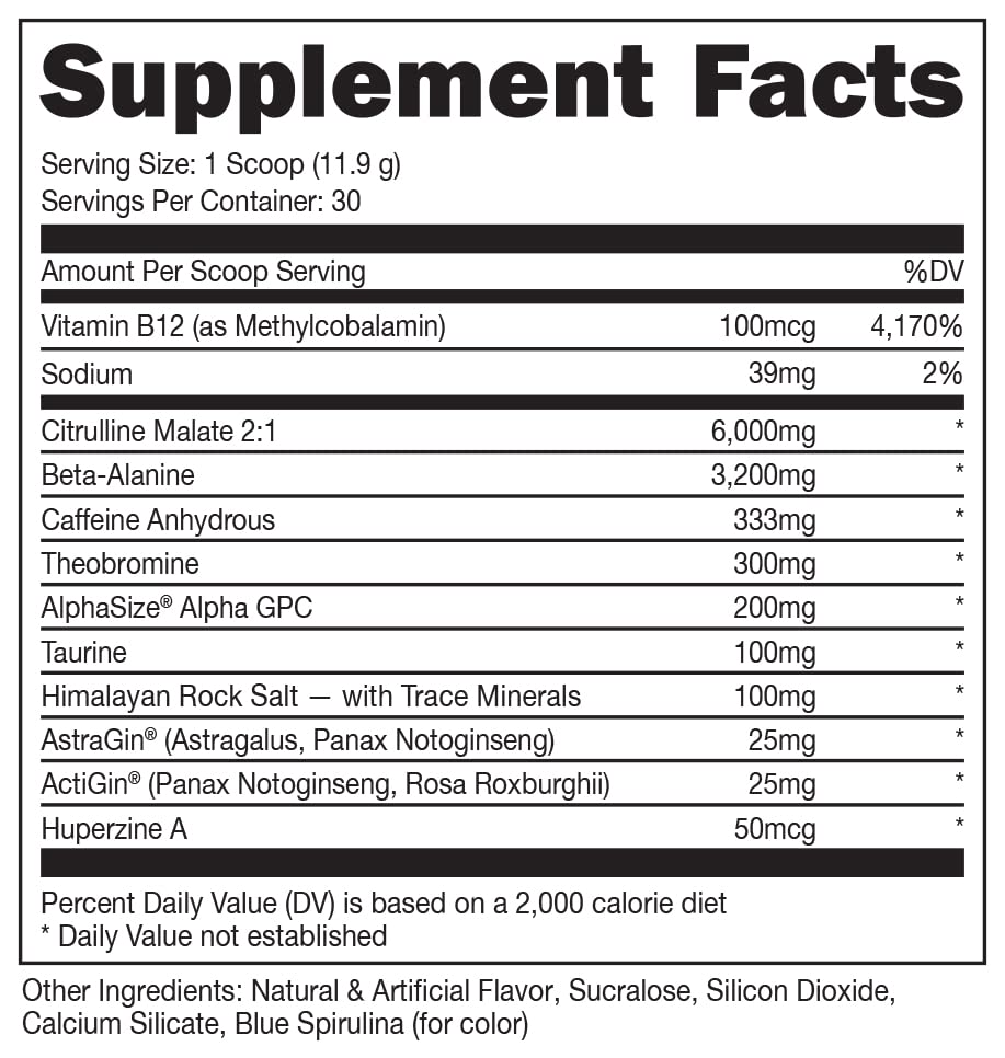 Bucked Up - Woke - HIGH STIM Pre Workout - Best Tasting - Focus Nootropic, Pump, Strength and Growth, 30 Servings (Rocket Pop) Bucked UpAu supplements