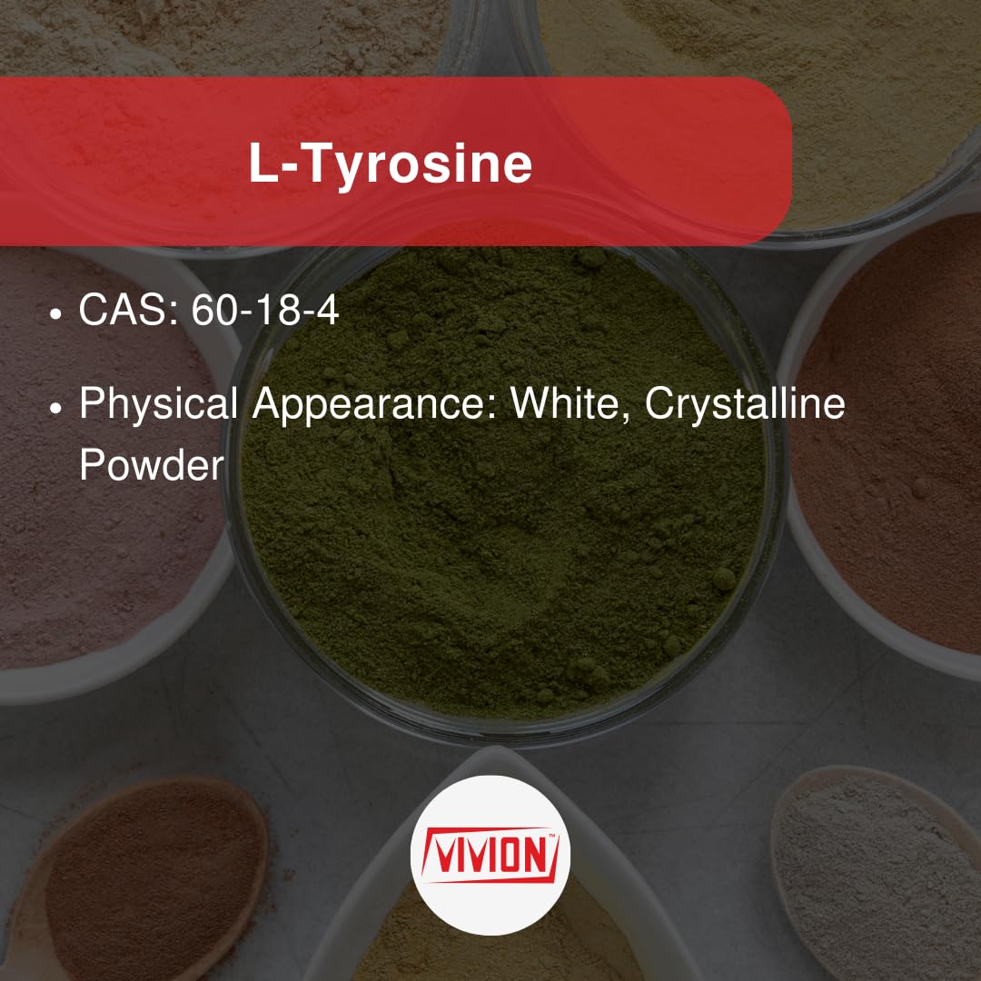 L-Tyrosine Powder 1000 Grams - Nootropic & Sports Nutrition Amino Acid - Powdered for Cognitive, Mood & Stress Support Tablet Capsule Formulations - 1 kg (2.2 lb) VivionAu supplements