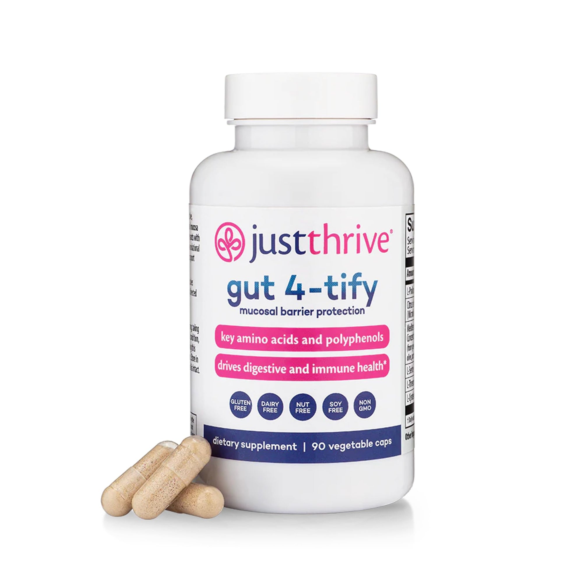 Just Thrive Gut 4-tify - Gut Health Supplements for Women and Men - Anti Bloat, 90 Vegetable Capsules Just ThriveUS supplements