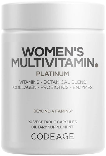 Codeage Women’s Multivitamin Platinum - Vitamins A D3 K1 K2 B12 & Minerals, CoQ10, Skin, Hair & Nails Complex, Collagen, Botanicals, Probiotics CodeageAu supplements